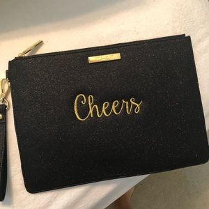 7-1/2x11 Black and Gold Shimmer Cheers Clutch
